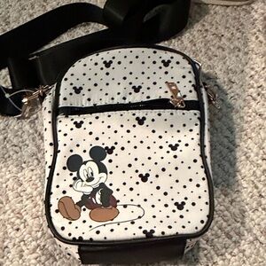 Mickey Mouse White & Black Polka Dot Crossbody Bag